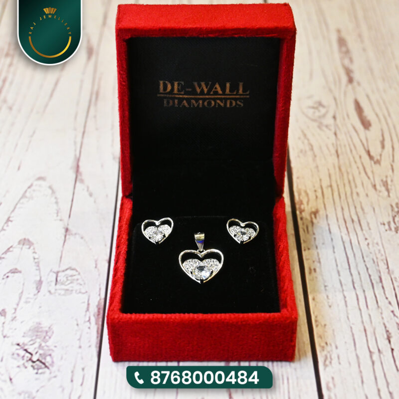 Silver Earring and Locket Set