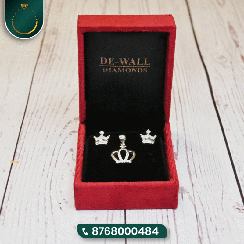 Silver Earring and Locket Set