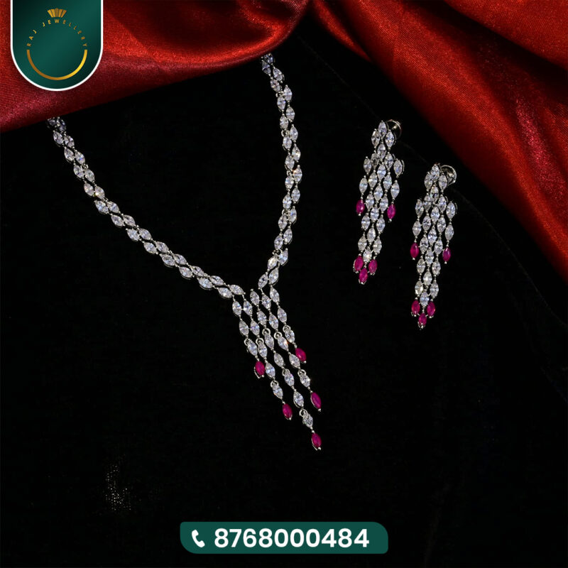 Silver Necklace and Earring Set
