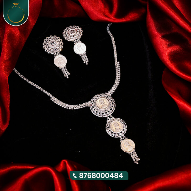 Silver Necklace and Earring Set